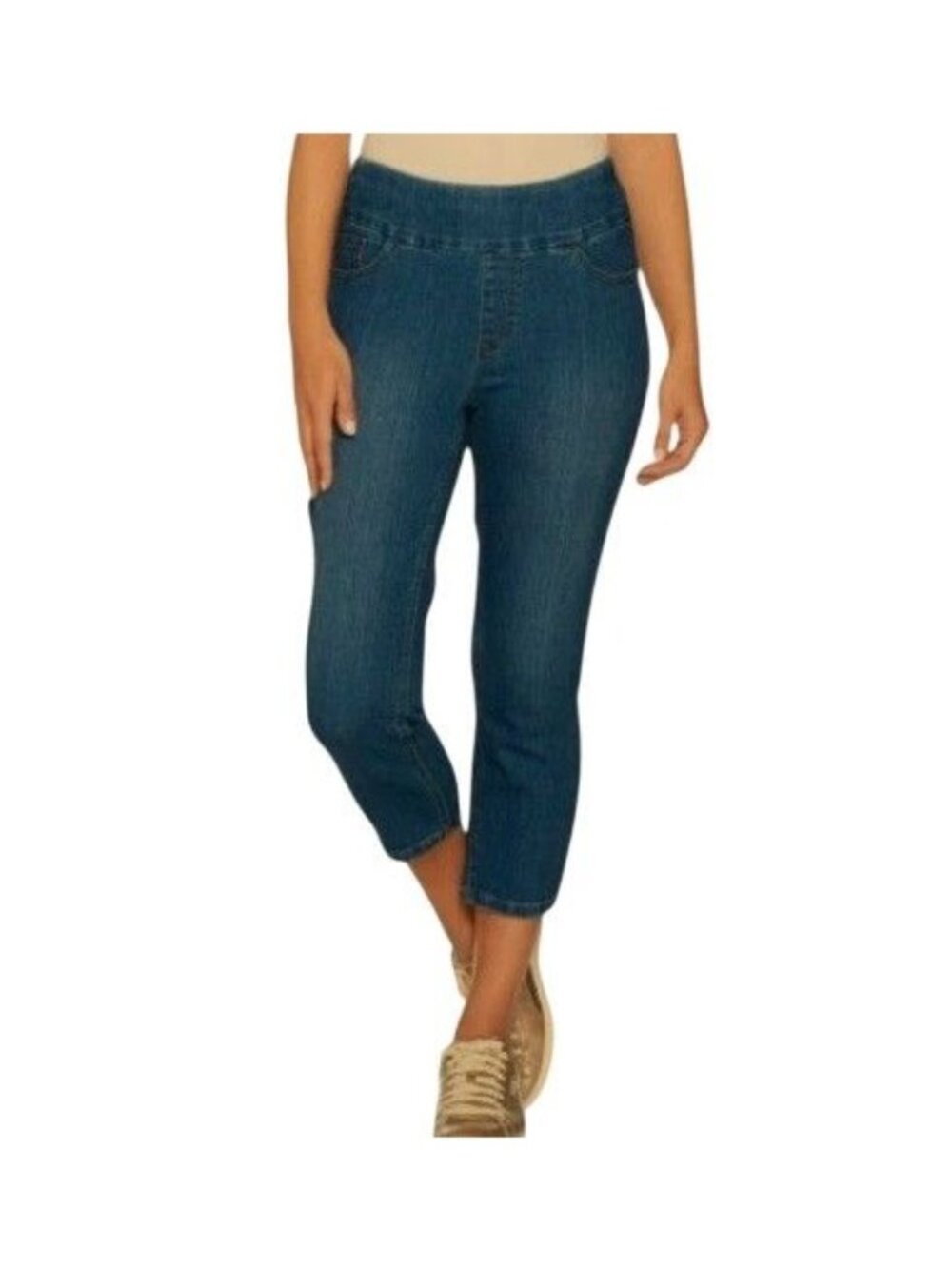 Denim & Co Perfect Denim Smooth Waist Crop Jeans 12
